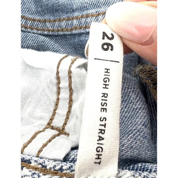 PacSun Bandana Print High Rise Straight Crop Jean Button Fly Size 26 - Picture 4 of 12